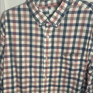 Sonoma Plaid Button-Down Shirt in Blue, Pink and White